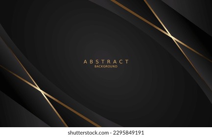 black luxury premium background and gold line.