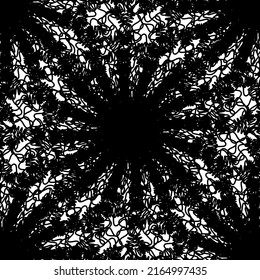 Schwarzes, luxuriöses Muster auf weißem Hintergrund. Vektorgrafik.