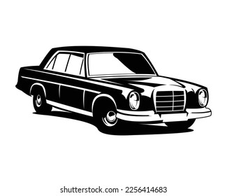 black luxury vintage car vector graphic illustration on white background.