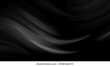 Black luxury wave abstract background with copy space. Vector illustration for banner, poster, website and background