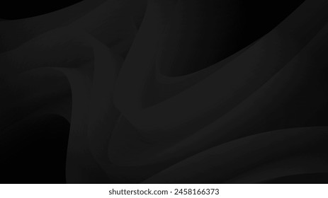Black luxury wave abstract background with copy space. Vector illustration for banner, poster, website and background