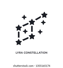 black lyra constellation isolated vector icon. simple element illustration from astronomy concept vector icons. lyra constellation editable black logo symbol design on white background. can be use