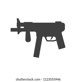 black machine gun on white background vector art