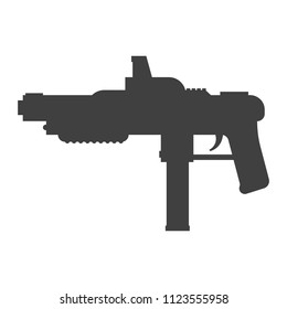 black machine gun on white background vector art