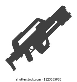 black machine gun on white background vector art