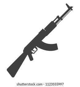 black machine gun on white background vector art