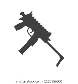 black machine gun on white background vector art