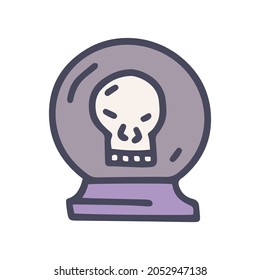 icono de color bola mágica negra vectorial doodle simple