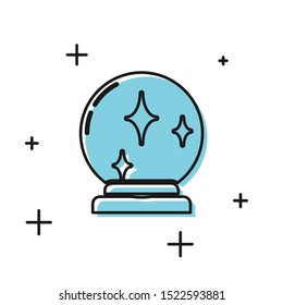 Black Magic ball icon isolated on white background. Crystal ball.  Vector Illustration