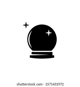 Black Magic ball icon isolated on white background. Crystal ball. Vector Illustration