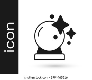 Black Magic Ball Symbol einzeln auf weißem Hintergrund. Kristallkugel.  Vektorgrafik