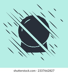 Black Magic Ball Symbol einzeln auf grünem Hintergrund. Kristallkugel. Glitzer Stil. Vektorgrafik