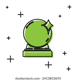 Black Magic ball icon isolated on white background. Crystal ball.  Vector Illustration