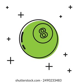 Black Magic bola de predicciones para la toma de decisiones icono aislado sobre fondo blanco. Bola de cristal.  Ilustración vectorial