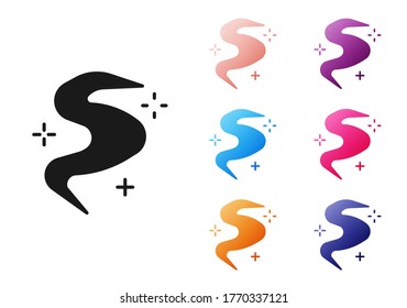 Black Magic fog or smoke icon isolated on white background. Set icons colorful. Vector Illustration