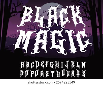 black magic black font typeface, black metal alphabet, metal , rock font, horror , scary font