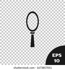Black Magic hand mirror icon isolated on transparent background.  Vector Illustration