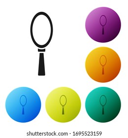 Icono de espejo de la mano Black Magic aislado en fondo blanco. Establecer iconos en los botones de círculo de color. Ilustración vectorial