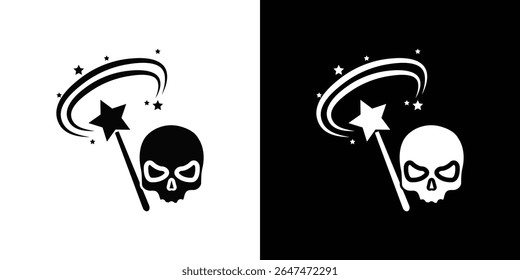Black magic icon Isolated flat vector in outline
