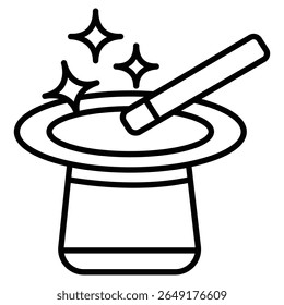 Black magic icon Thin line vector design