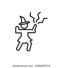 Black magic icon black and white vector outline sign