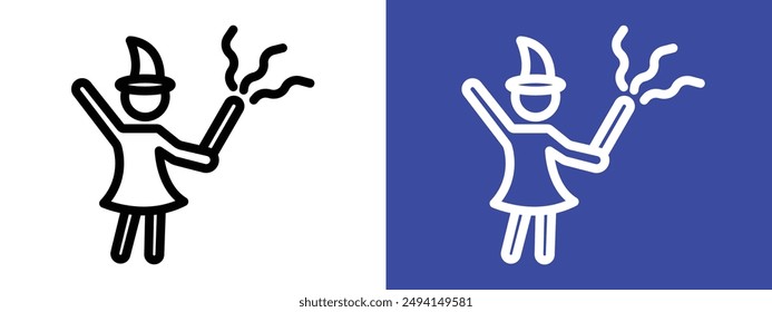 Black magic logo sign set vector outline