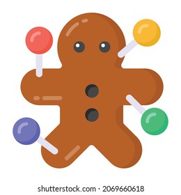 Black magic on doll, editable vector of voodoo