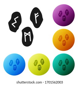 Black Magic runes icon isolated on white background. Set icons in color circle buttons. Vector Illustration