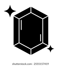 Black Magic Shiny Gem or Crystal silhouette vector template