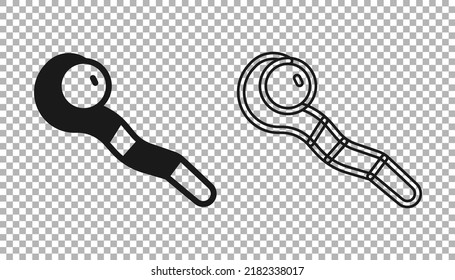 Das Personal der Black Magic Symbol einzeln auf transparentem Hintergrund. Zauberstab, Zauberstab, Stock, Stange.  Vektorgrafik