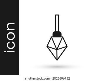 Icono de piedra mágica negra aislado en fondo blanco. Cristal de fantasía. Gema de joyas para el juego.  Vector