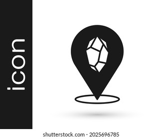Black Magic Stone Symbol einzeln auf weißem Hintergrund. Fantasy-Kristall. Schmuckstück für Spiel.  Vektorgrafik