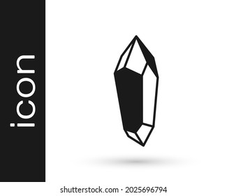 Icono de piedra mágica negra aislado en fondo blanco. Cristal de fantasía. Gema de joyas para el juego.  Vector