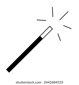 black magic wand icon isolated on white background