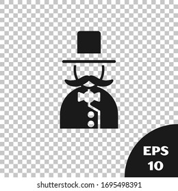 Black Magician icon isolated on transparent background.  Vector Illustration