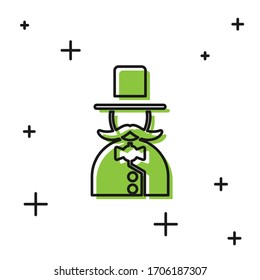 Black Magician icon isolated on white background.  Vector Illustration