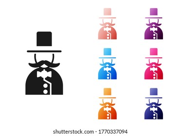 Black Magician icon isolated on white background. Set icons colorful. Vector Illustration