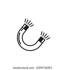black magnetic icon vector element design template web