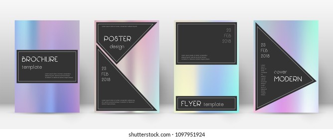 Black magnificent template for Brochure, Annual Report, Magazine, Poster, Corporate Presentation, Portfolio, Flyer. Admirable pastel hologram cover page.
