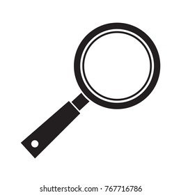 Black magnifier icon. Vector illustration