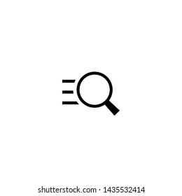 Black Magnifier with menu list isolated on white. Magnifying glass with catalog icon. Search or find  button for web pages. Vector illustration. Flat pictogram.