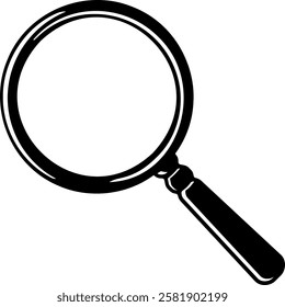 black magnifying glass without background