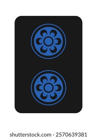 Black mahjong tile single icon two tube