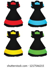 Black Maid Uniform Vector Illustration Stock Vector (Royalty Free