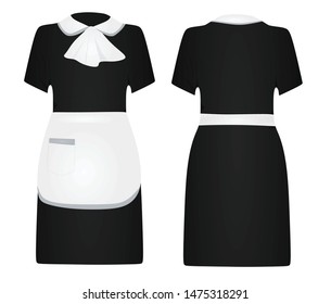 Black Maid Uniform. Vector Illustration