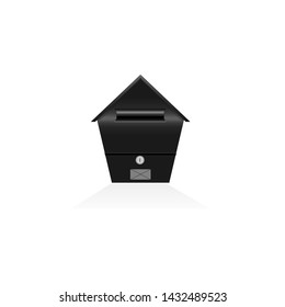 Black mail box with envelope vector design.