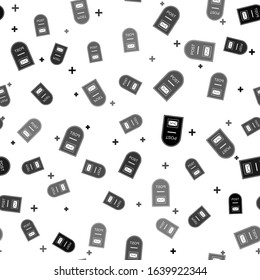 Black Mail box icon. Post box icon isolated seamless pattern on white background.  Vector Illustration