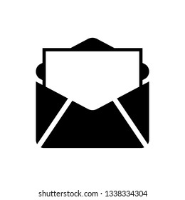 Black Mail and e-mail icon isolated on white background. Envelope symbol e-mail. Email message sign. Vector Illustration