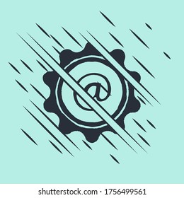 Black Mail and e-mail icon isolated on green background. Envelope symbol e-mail. Email message sign. Glitch style. Vector Illustration