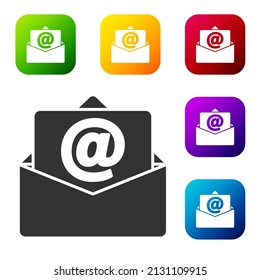 Black Mail Email Icon Isolated On Stock Vector (Royalty Free